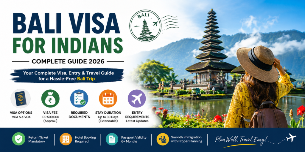 Bali Visa for Indians: Complete 2026 Guide (Visa on Arrival, e-VOA, Fees & Entry Requirements) 1 Bali Visa for Indians